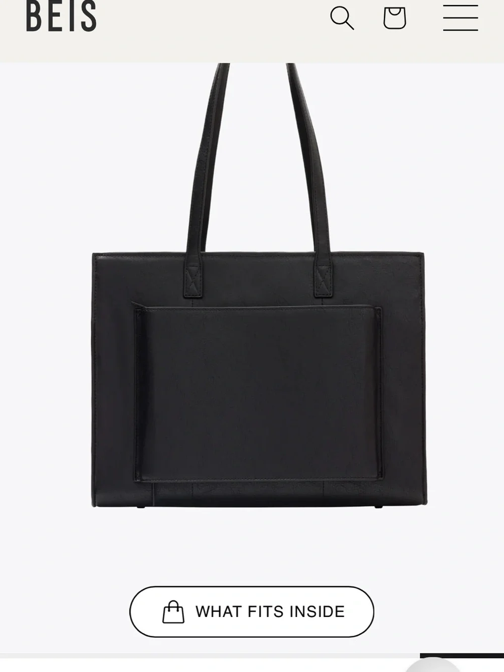 BEIS Black Structured Leather-Look Tote